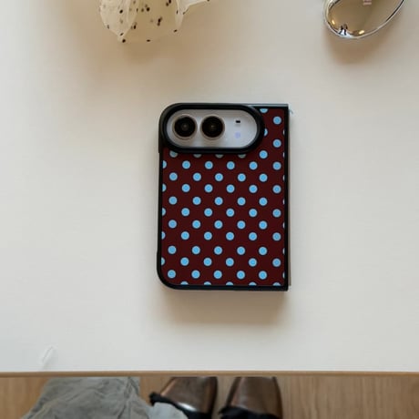 CUTECASE iPhone Duo 専用ケース 水玉ドット チェック 星柄 ハート/枕グリップ付き 韓国っぽ 大人可愛い 耐久性あるCM6839
