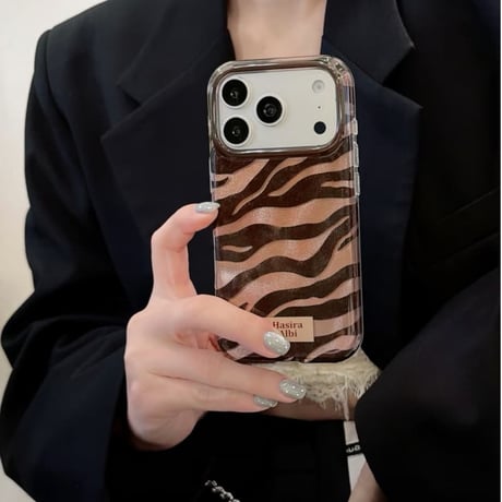 CUTECASE ゼブラ柄 iPhone18Pro/18ProMaxケース 艶感 iPhone17/16Pro/15カバー 個性 洗練トレンド人気CM6773