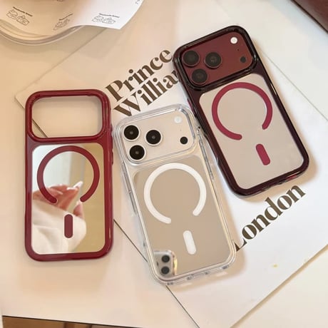 CUTECASEミラー付き iPhone18Proケース MagSafe対応 iPhone18Promax/17Pro/16ProMax/15Promaxカバー カメラフレーム CM6882