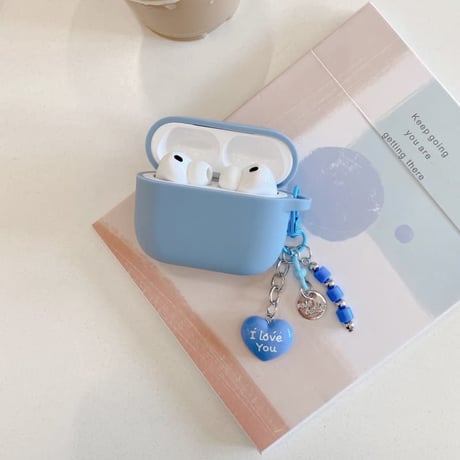 CUTECASE シリコン AirpodsPro3ケース ハートキーホルダー付 Airpods4/3カバー pro2/Pro1ケース 充電口カバー付 可愛い 指紋防止CM6586