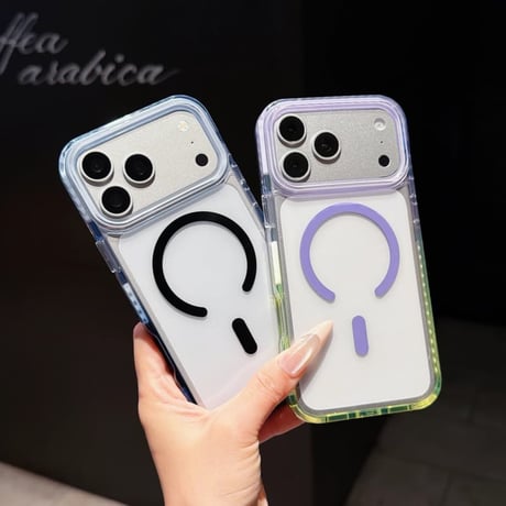 CUTECASE MagSafe対応iPhone17Promaxケースカラーライン 透明17ProMax/ iPhone16/15proケース 滑り止め加工 頑丈CM6633
