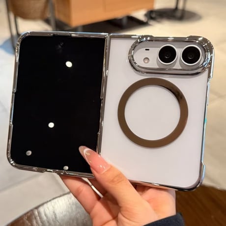 CUTECASE iPhone Duo専用ケース MagSafe対応 クリア背面×メッキフレーム 高透明 薄型軽量 高級感 黄ばみにくい CM6846
