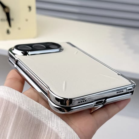 CUTECASE iPhone Duoケース 全面保護 カメラレンズ保護カバー付 MagSafe対応 高級レザー ヒンジ保護 メッキフレーム 高級感たっぷり CM6889