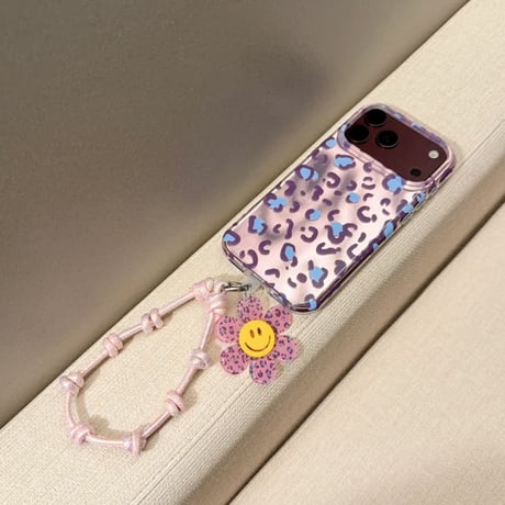 CUTECASE オーロラヒョウ柄 iPhone18Proケース キラキラ感 iPhone18ProMax/17Pro/16Promaxカバー フラワーハンドストラップ CM6899