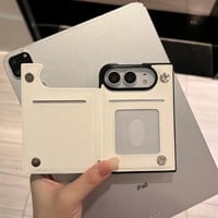 CUTECASE iPhone Duo専用ケース キルティング手帳型 レザー製調 カードポケット・クリア窓付き 菱形 便利 CM6848