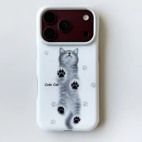 CUTECASE ねこ/わんこ 肉球デザイン iPhone18Proケース アニマル柄iPhone18Promax/17Pro/16ProMax/15カバー ペアお揃い ギフトにおすすめ CM6881