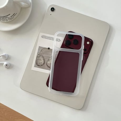 CUTECASE カラフルフレーム iPhone18proケース マットクリア iPhone17Pro/16/15シリーズ くすみカラー 着脱簡単CM6874