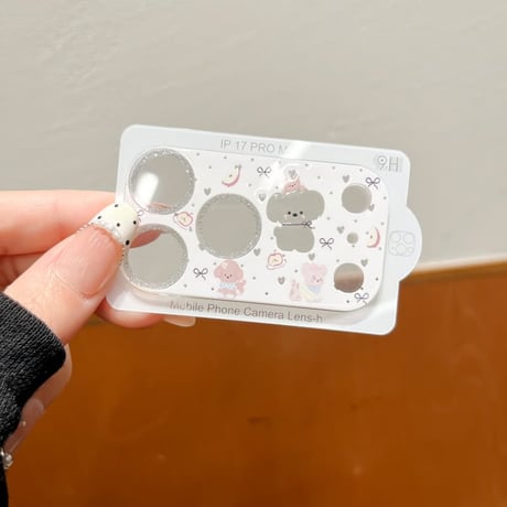 CUTECASE可愛い動物柄 カメラカバー iPhone18Pro/18promax iPhone17pro/17ProMax ガラスレンズフィルム 傷から保護 CM6617