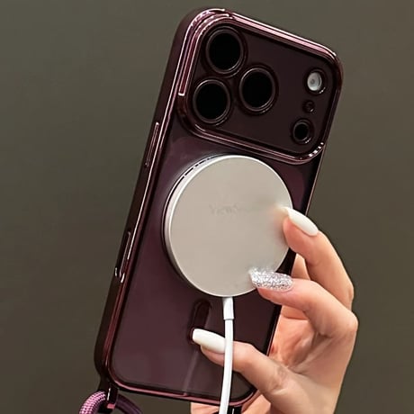 CUTECASE ショルダー ストラップ付き iPhone18Pro/18ProMax MagSafe対応 メタリック iPhone17/16/15カバー カメラ保護 高級感CM6825