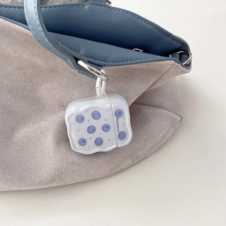 CUTECASEブルーベリー Airpods Pro3ケース 美味しそう Airpods4/3カバー pro2/pro1 うねうね リング/キーホルダーCM6568