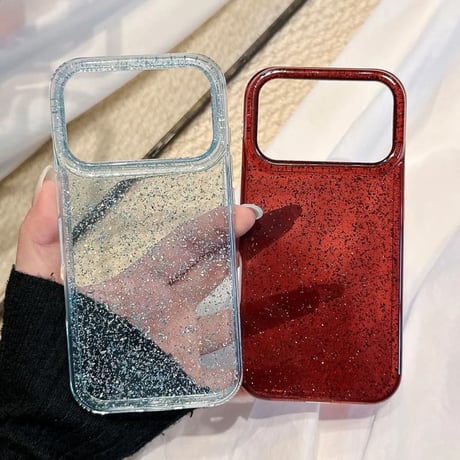 CUTECASE グリッターラメ iPhone18Pro/18ProMaxケース キラキラ感クリア iPhone17Pro/16ProMaxカバー 大人可愛い CM6835