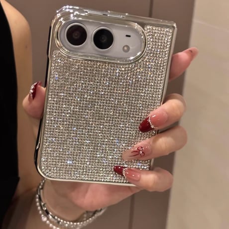 CUTECASE iPhone Duoケース ラグジュアリー ラインストーン 輝くキラキラデザイン メタリックフレーム 豪華CM6819