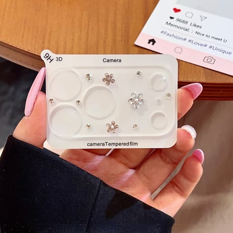 CUTECASE ダイヤ花 iPhone18Pro/18ProMax ラインストーン キラキラ カメラ保護カバー iPhone17ProMax/17Pro 大人可愛い 華やかCM6785