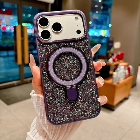 CUTECASE ダイヤデコ iPhone18Pro/18ProMaxケース MagSafeリングスタンド キラキラビジュー iPhone17ProMax/16ケース 耐衝撃 CM6799
