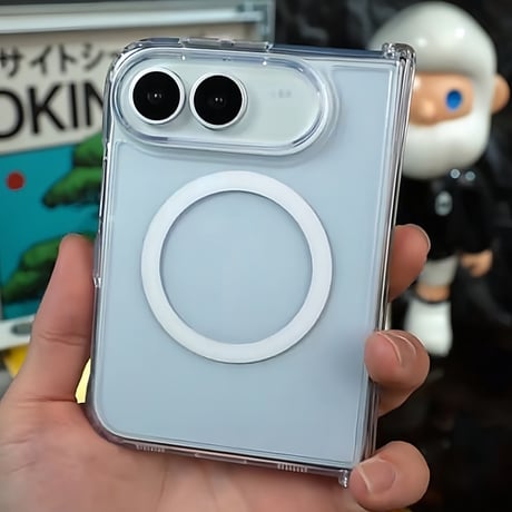CUTECASE iPhone Duoケース クリア ヒンジ保護 高透明 MagSafe対応 黄ばみ防止 シンプル風 着脱簡単 CM6720