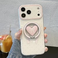 CUTECASEリボン柄リングスタンド iPhone17Promaxケース MagSafe対応 iPhone16Pro/15ProMaxケース カメラ保護カバーCM6618