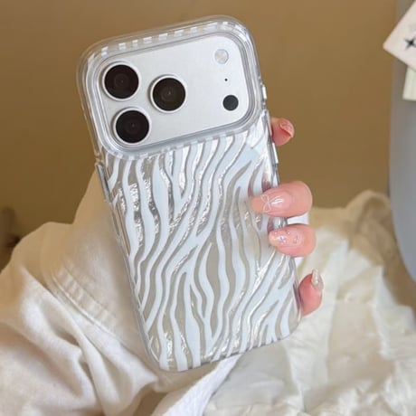 CUTECASEゼブラ柄 iPhone18Promaxケース キラキラ感 iPhone17ProMax/16Pro/15/14ケース オシャレ シンプル風CM6603
