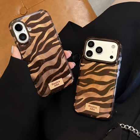 CUTECASE ゼブラ柄 iPhone18Pro/18ProMaxケース 艶感 iPhone17/16Pro/15カバー 個性 洗練トレンド人気CM6773
