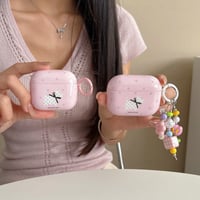 CUTECASE ピンク Airpods Pro3ケース かわいいわんちゃん Airpods4/3カバー pro2/pro1 リング/キーホルダー CM6553