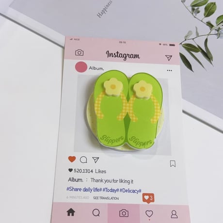 CUTECASE サンダル スマホリング マグネット式 ハート磁石グリップスタンド 耐久性あり ギフトに最適 韓国っぽ CM6569