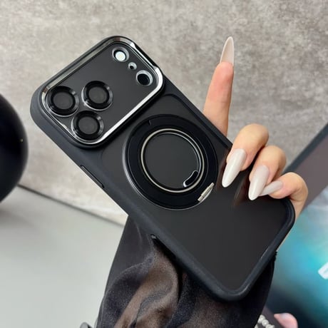 CUTECASE高機能高品質 iPhone18pro/18promaxケース MagSafeリングスタンド iPhone17Pro/16/15シリーズカバー 耐衝撃 レンズカバー付CM5751