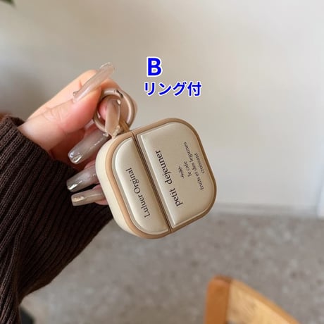 CUTECASE  AirPods 5/4ケース レザー調ベージュ AirpodsPro3/Pro2カバー ショルダーストラップ/カラビナ 耐衝撃CM6878
