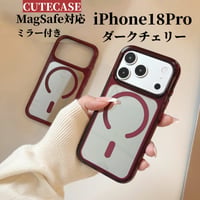 CUTECASEミラー付き iPhone18Proケース MagSafe対応 iPhone18Promax/17Pro/16ProMax/15Promaxカバー カメラフレーム CM6882