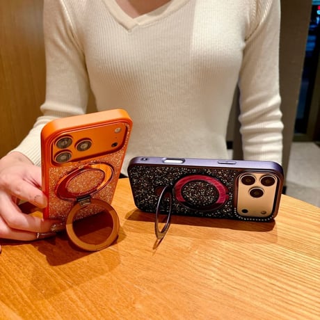 CUTECASE ダイヤデコ iPhone18Pro/18ProMaxケース MagSafeリングスタンド キラキラビジュー iPhone17ProMax/16ケース 耐衝撃 CM6799