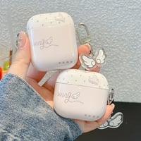 CUTECASE淡色系 Airpods Pro3ケース 翼柄 Airpods 4/3カバーケース AirpodsPro2/1 キーホルダー付 可愛い CM6602