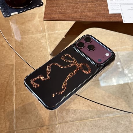 CUTECASE ヒョウ柄 リボン iPhone18Pro/18ProMaxケース 大人可愛い レオパード iPhone17/16/15カバー 光沢 トレンド感CM6813