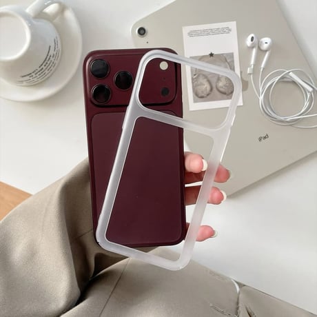 CUTECASE カラフルフレーム iPhone18proケース マットクリア iPhone17Pro/16/15シリーズ くすみカラー 着脱簡単CM6874