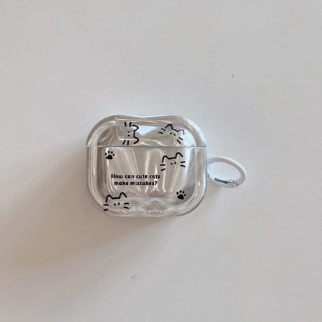 CUTECASE Airpods 5ケース オーロラ 猫柄 Airpodspro3/2/カバー 大人可愛い Airpods4/3 カラビナ付き かわいいCM6844