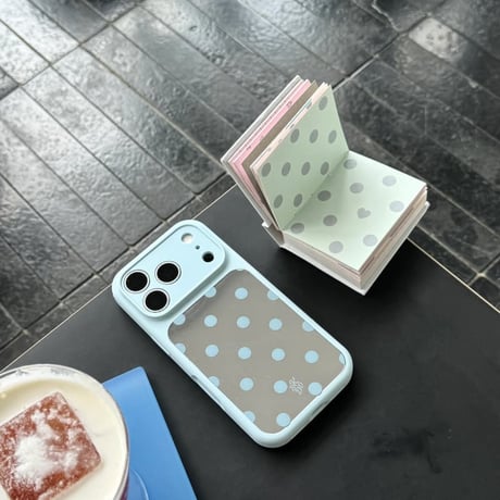 CUTECASE水玉模様ミラー iPhone17Promaxケース カラーフレーム iPhone16Promax/15proケース 便利 可愛いCM6554