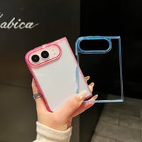 CUTECASE iPhone Duoケース 黄ばみにくい 高透明 カラーフレーム クリアケース 薄型軽量 着脱簡単CM6831
