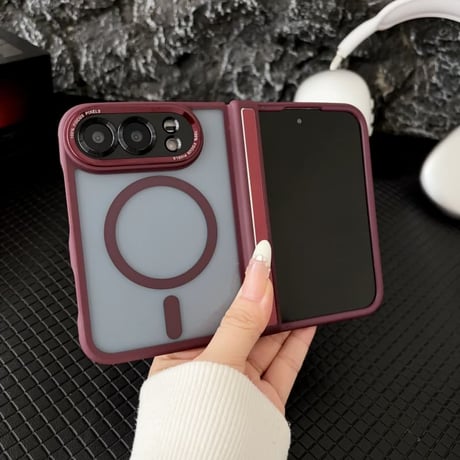 CUTECASE iPhone Duo専用 フルカバーケース 4点セット Magsafe対応 米軍MIL規格 耐衝撃 ヒンジ保護 強化ガラスフィルム付き 高品質CM6761
