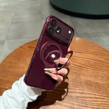CUTECASE 黄ばみにくい高透明 iPhone18Pro/18ProMaxケース 360°回転マグネットリングスタンド iPhone17/16proケース 薄型軽量丈夫 CM6770