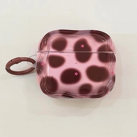 CUTECASE Airpods 5 対応ケース ピンク 牛柄 Airpodspro3/2/カバー 大人可愛い Airpods4/3 アニマル柄 カラビナ付きCM6836
