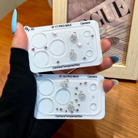 CUTECASE ダイヤデコスワーン iPhone18Pro/18ProMax ラインストーン キラキラ カメラ保護カバー iPhone17ProMax/17Pro 大人可愛い 華やかCM6776