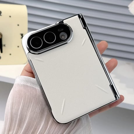 CUTECASE iPhone Duoケース 全面保護 カメラレンズ保護カバー付 MagSafe対応 高級レザー ヒンジ保護 メッキフレーム 高級感たっぷり CM6889