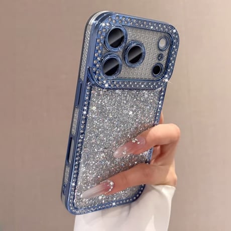 CUTECASE キラキラグリッター iPhone18Pro/18ProMaxケース ラインストーン付き iPhone17/16/15カバー華やか 存在感抜群 CM6841