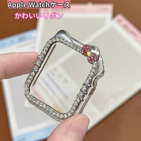 可愛い アップルウォッチフレーム リボン/耳 ジュエリーライン AppleWatch保護ケース Ultra2/1/SE(第2/1世代)/Series11/10/9/8/7/6/5/4 CM6290