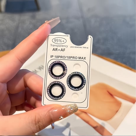 CUTECASEキラキラレンズカバー iPhone18ProMax/18Pro ラインストーン 17/17Pro/16proシリーズカメラレンズフィルム 取り外しツール付き CM6753