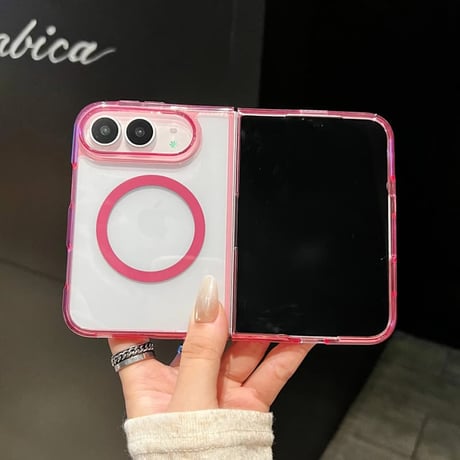 CUTECASE iPhone Duoケース MagSafe対応 黄ばみにくい 高透明 カラーフレーム クリアケース 薄型軽量 着脱簡単CM6832
