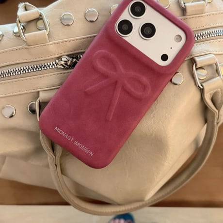 CUTECASE 立体エンボスリボン iPhone18Pro/18ProMaxカバー スエード調 レザー iPhone17/16Pro/15ケース くすみカラー 衝撃吸収 秋冬トレンド CM6838