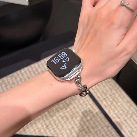CUTECASE ハートダイヤ AppleWatchバンド 上品 エレガント AppleWatchベルト Series 11/10/9/8 SE3/2 Ultra3/2/1 高級感高品質CM6698