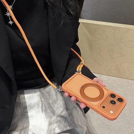 【隠しストラップ金具】MagSafe対応 iPhone18Pro / 18ProMaxケース 2WAY 隠しリングスタンド スタンド付き ショルダー ストラップ 斜めがけ 耐衝撃 CM6749