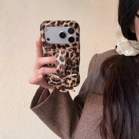 CUTECASE ビジューリボン iPhone18Pro/17Proケース スタンド機能 カード収納リング付き iPhone16Pro/15ケース レザー調 多機能 CM6868