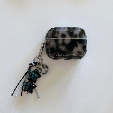 CUTECASE アニマル柄 Airpods 5 ケース べっ甲柄 艶感 Airpodspro3/2カバー Airpods4/3 ＆フリンジチャームセットCM6870