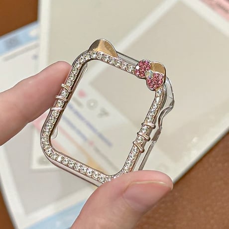 可愛い アップルウォッチフレーム リボン/耳 ジュエリーライン AppleWatch保護ケース Ultra2/1/SE(第2/1世代)/Series11/10/9/8/7/6/5/4 CM6290