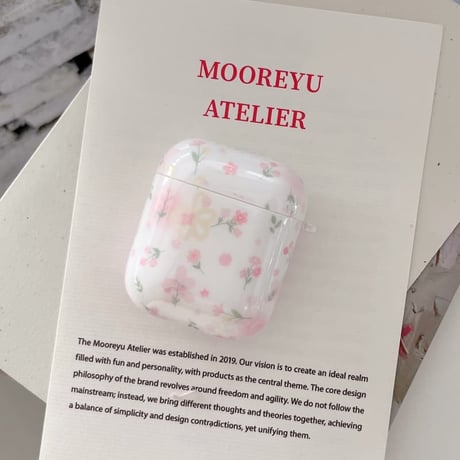 CUTECASE 草花柄 Airpods Pro3ケース 花キーホルダー Airpods 4/3カバーケース AirpodsPro2/1 かわいい モテアイテム CM6578